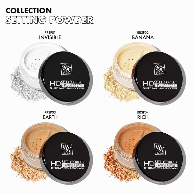Ruby Kisses Loose Setting Powder 0.4oz, Weightless, Smooths, Mattifying Finish