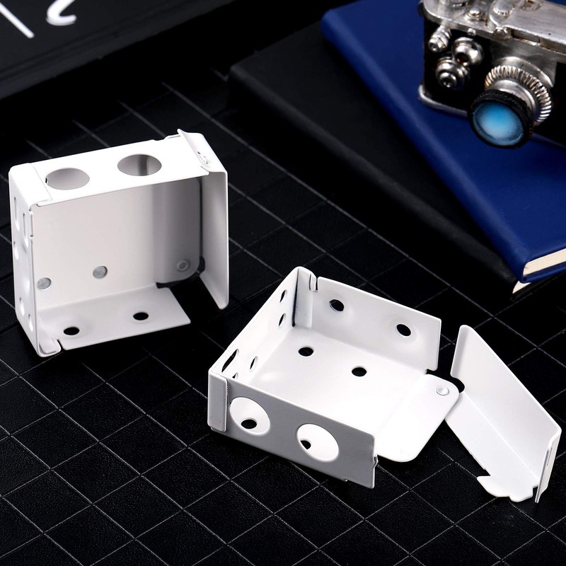 Hotop 4 Pieces White Blind Brackets Low Profile Box Mounting