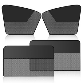 UHANBUT Car Front & Rear Side Window Sunshade, Magnetic Automotive Windshield Privacy Curtain with Half Shade, Mesh Sun Protection Cover Blocks Heat, Glare, UV Rays for Driver Passenger (4PCS)