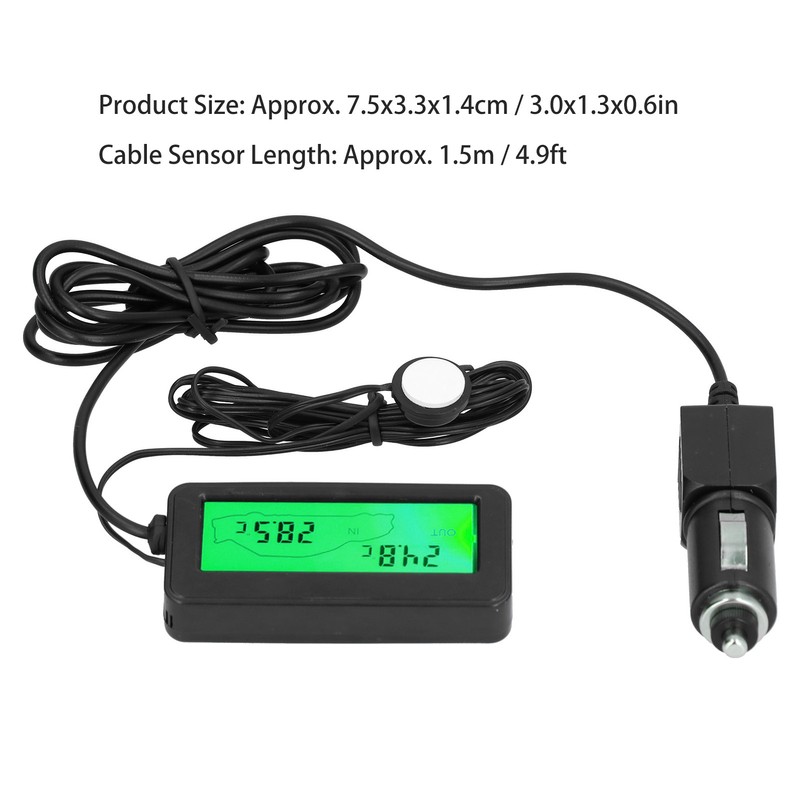 Mini Thermometer Electronic Temperature Meter with LCD Display DC12V for