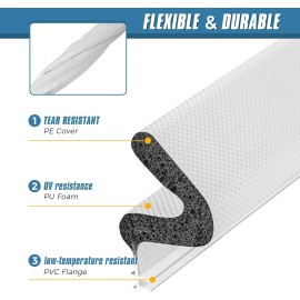 Weather Stripping Door Seal V Shaped Q Foam Kerf Weather Strip Soundproof 24FT W