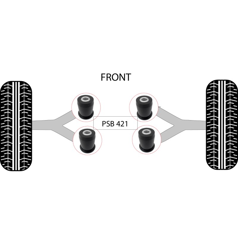 PSBushings 4x Toyota Tundra (00-06) Front Upper Control Arm Polyurethane