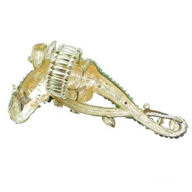 EVER FAITH Gold-Tone Chameleon Austrian Crystal Animal Stretch Adjustable Ring