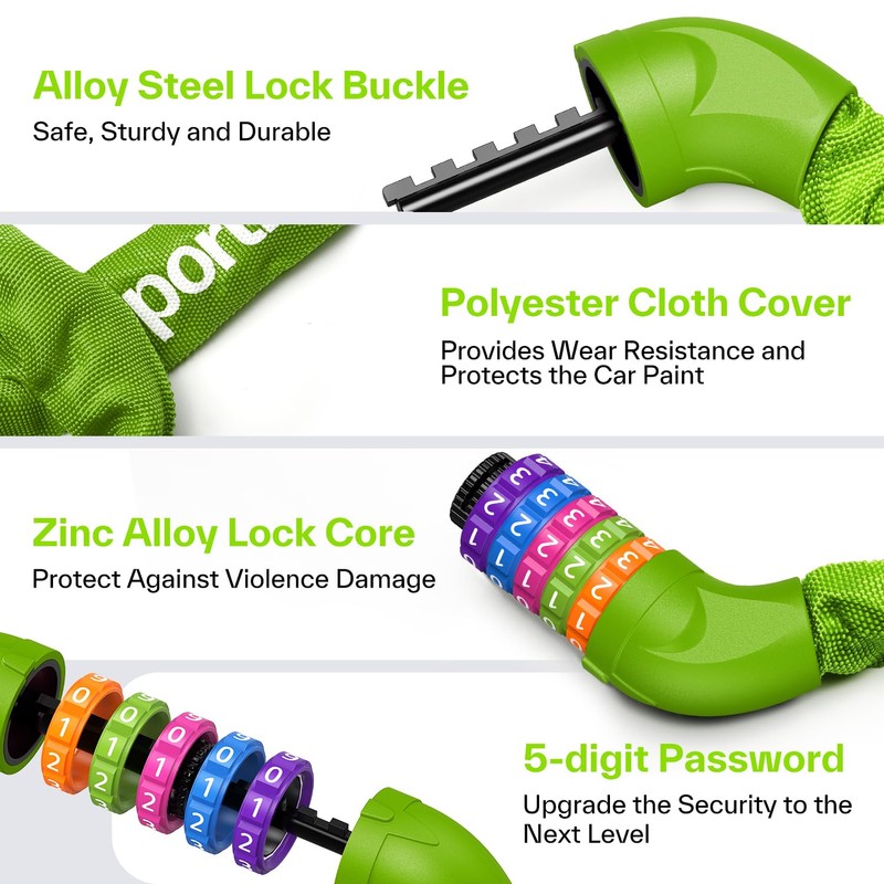 Sportneer Bicycle Lock Combination Lock with Numbers and High Security