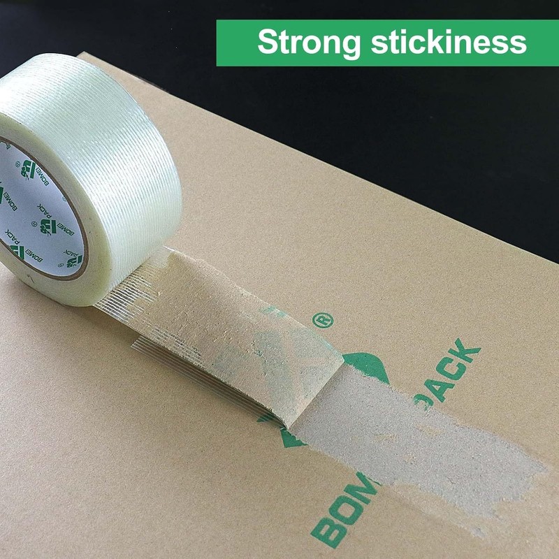 BOMEI PACK 3-Pack Mono Filament Strapping Tape 5.5mil x 2Inch