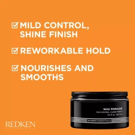 Redken Brews Wax Pomade Mild Control Shine Finish 3.4 oz