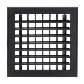 PATIKIL 8x8 Inch Plastic Ventilation Grille, Adjustable Outlet Air Vent Removable Vent Filter Grilles with Built-in Mesh Screen for Wall or Ceiling HVAC Vents, Black