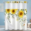 NAEMBCU No Hook Sunflower Shower Curtain with Snap in Liner