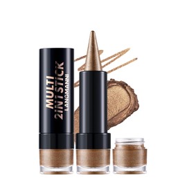 2-in-1 Gradient Eyeliner & Eyeshadow Stick Combo, Shimmer & Matte Cream Eyeshadow Pencil, Waterproof & Smudge-Proof, Long-Lasting Eye Makeup, Metallic & Neutral Shades (#04 Bronze Whisper)