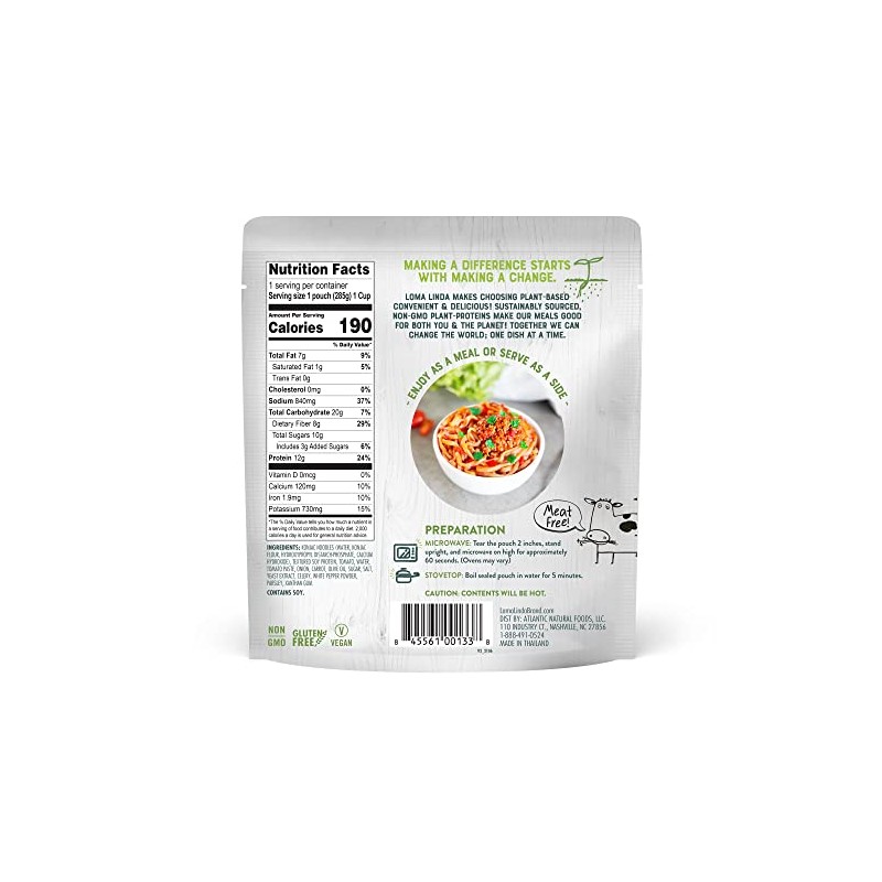 Loma Linda - Plant-Based Complete Meal Solution Packets (Hearty Spaghetti