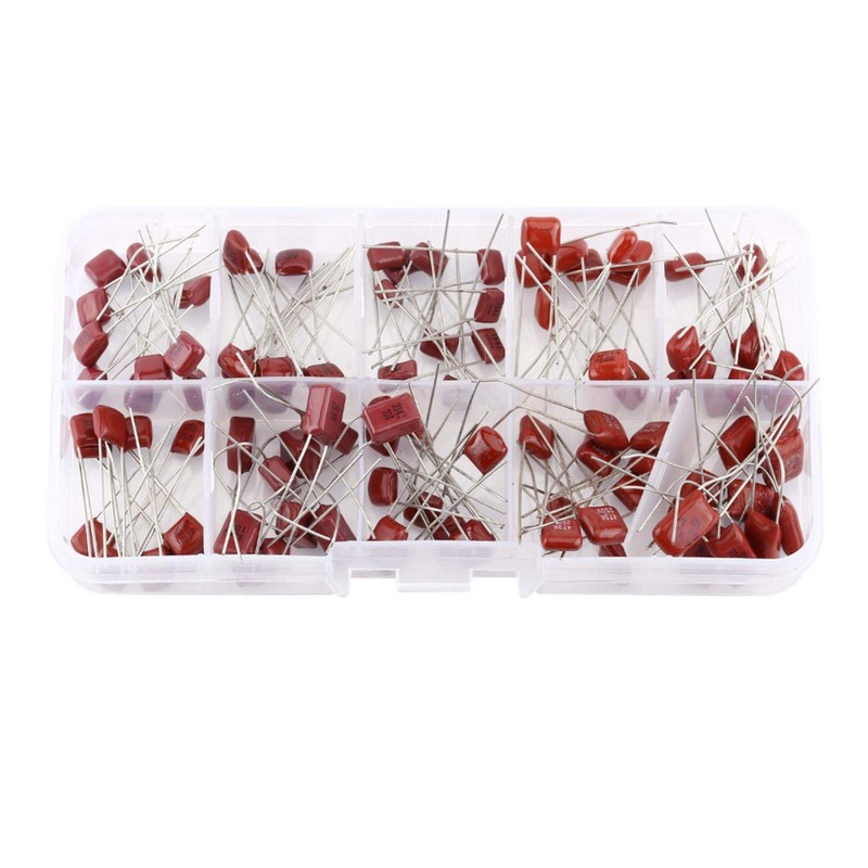 Pack of 100 Foil Capacitors, Polyester Capacitors, Metallised Polyester Film