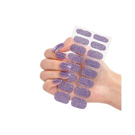Generic 16Pcs Glitter Gradient Pure Color Full Nail Wraps Nail Polish Sticker Thick Cs036 Nail Wraps Stickers Manicure Supplies for Women Nails Full Long Lasting Easy Apply and Remove