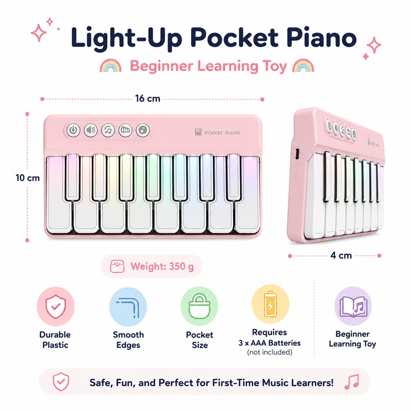 Kids Mini Piano Toy for Early Music Learning – Rainbow