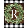 Briarwood Lane Wreath Monogram R Garden Flag Everyday 12.5" x
