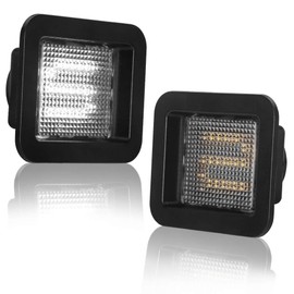 MAXHAWK Full LED License Plate Light Replacement for 2015-2020 Ford F150, 2017-2020 F150 Raptor - 6000K Xenon White Lamp Assembly - Pack of 2