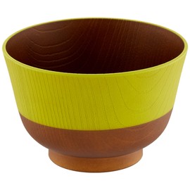 Kano Traditional Japanese Color Feather-turned Lacquer Divided Soup Bowl Young Leaf Color 73720