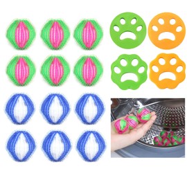 ANROI Pack of 16 Pet Hair Remover Laundry Ball, Lint Balls Washing Machine, Cat Hair Remover, Pet Hair Remover, Hair Catcher Washing Machine (D)