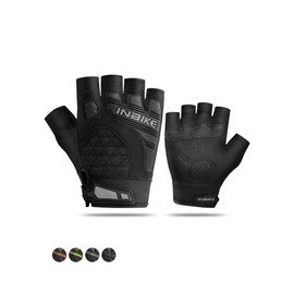 INBIKE Cycling Gloves Stretchy Breathable Anti Slip EVA Padded for Mountain Bike Road Bike MTB Grey X-Large