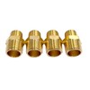 4Pcs 3/8" NPT x 1/2" NPT Male Pipe Hex Nipple,Brass