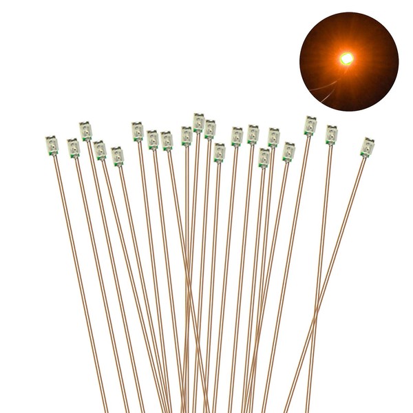 Evemodel C0603OR 20pcs Pre-soldered Micro 0.1mm Copper Wired Orange SMD