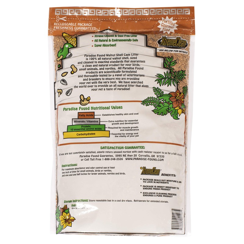 Paradise Found All Natural Walnut Shell Cage Litter - 25