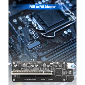 PCIe to PCI Adapter with USB 3.0 Cable Compatible with Audio Interfaces Video Capture Cards Industrial Devices, Dual/Single Slot Converter for Legacy PCI Cards
