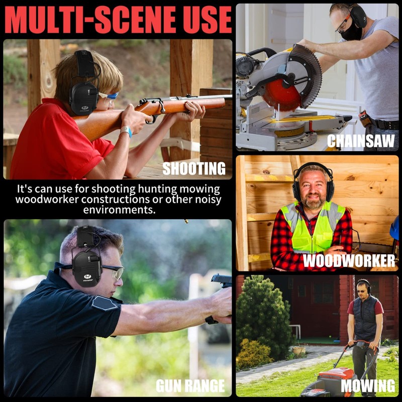 HOCAZOR HZ01 Active Ear Protection, Electronic Ear Protection, Shooting Sports,