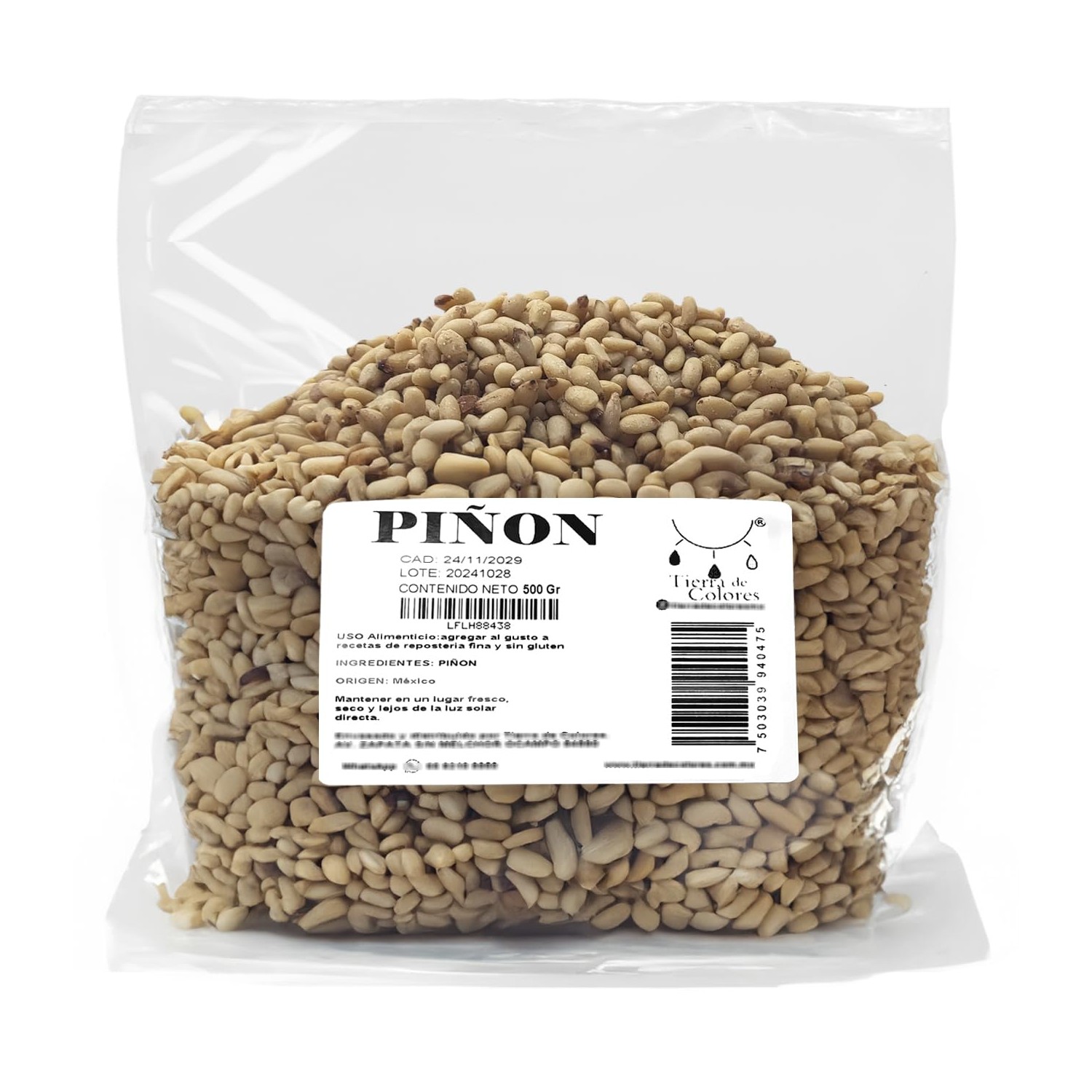 Piñon Blanco 500g Pelado fruto seco para botana y reposteria - Tierra ...