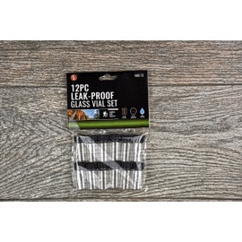 SE 1-1/2" x 9/16" Leak-Proof Glass Vial Set (12 PC.) - GB2-12