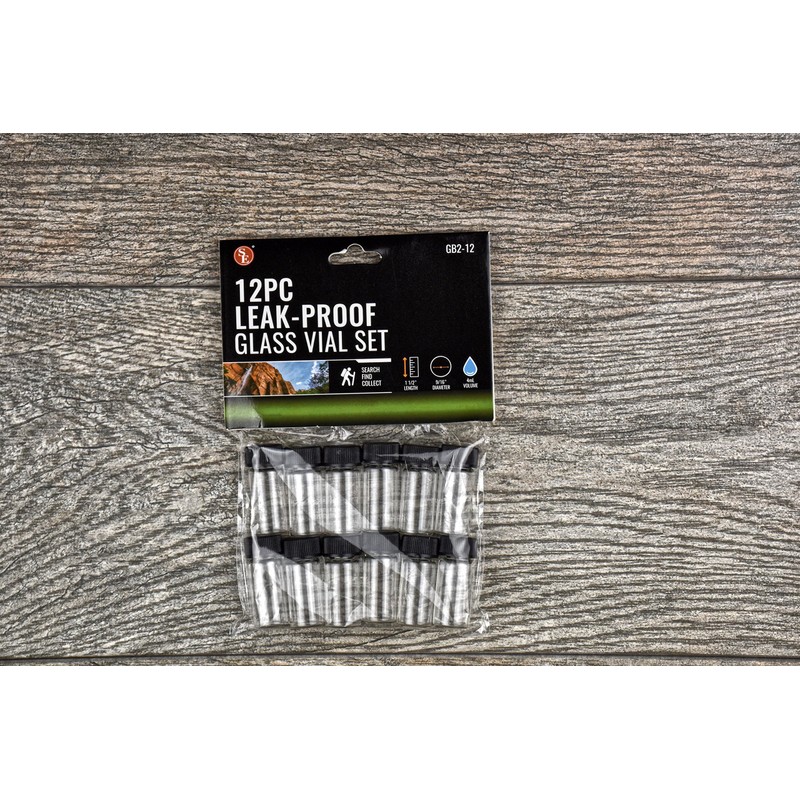 SE 1-1/2" x 9/16" Leak-Proof Glass Vial Set (12 PC.)