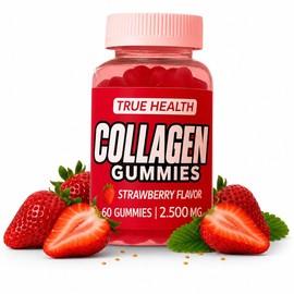 Collagen Gummies with Vitamin C and Biotin, Strawberry Flavored, Without Sugar or Gluten, Collagen Gummies for Women and Men – Multivitamins Supports Hair, Skin & Nails,60 Units per Bottle