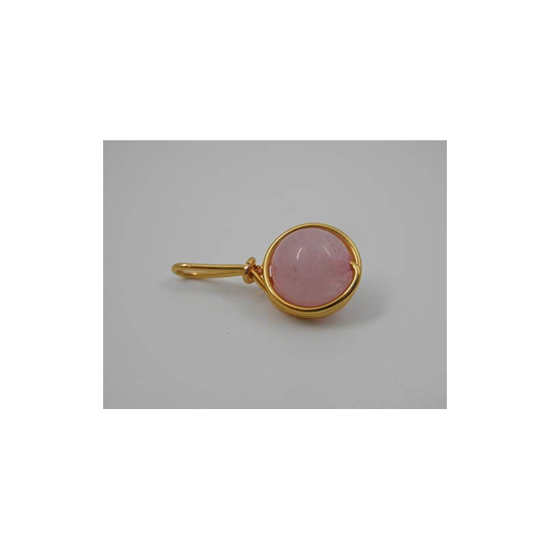 Gold-Plated Tendre Pendant with Rose Quartz Gemstone
