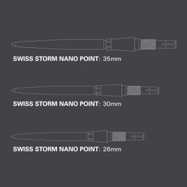 Target Darts Swiss Point Storm Nano Dart Points (3 Pack Set of Tips) 35 mm Gold SP - Change Dart Point, Professional Dart Accessories