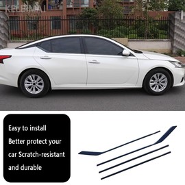 KELEIMAI Car Accessories Fit for Nissan Altima 2019 2020 2021 2022 Lower Windows Frame Sill Molding Cover Trims (Black) 4PCS Stainless Steel