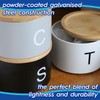 Harbour Housewares Stackable Tea Coffee Sugar Canisters with Bamboo Lids