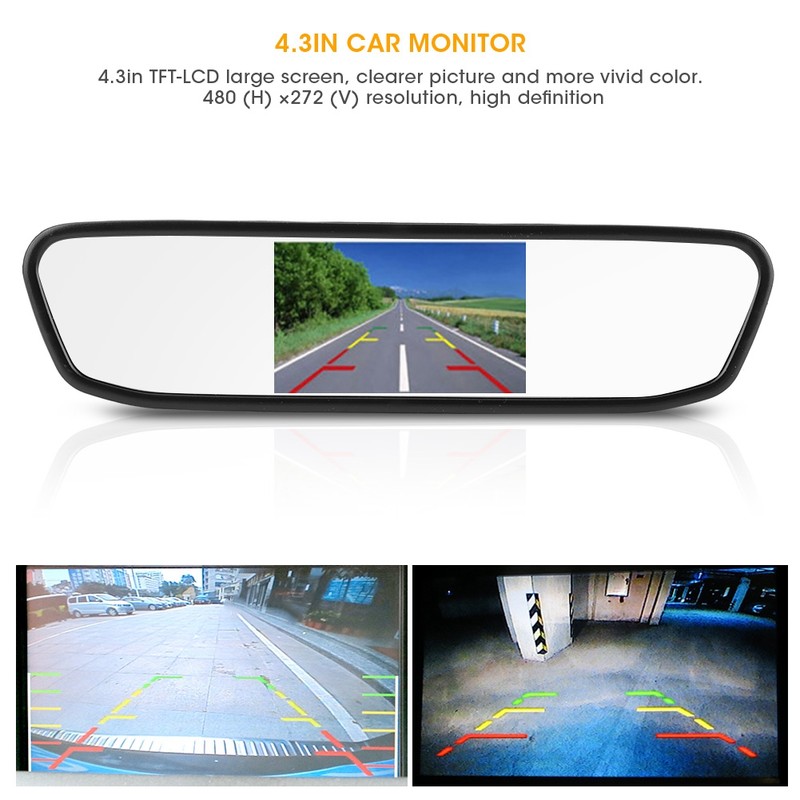 4.3in Car Rearview Mirror Monitor HD TFT LCD Screen 2