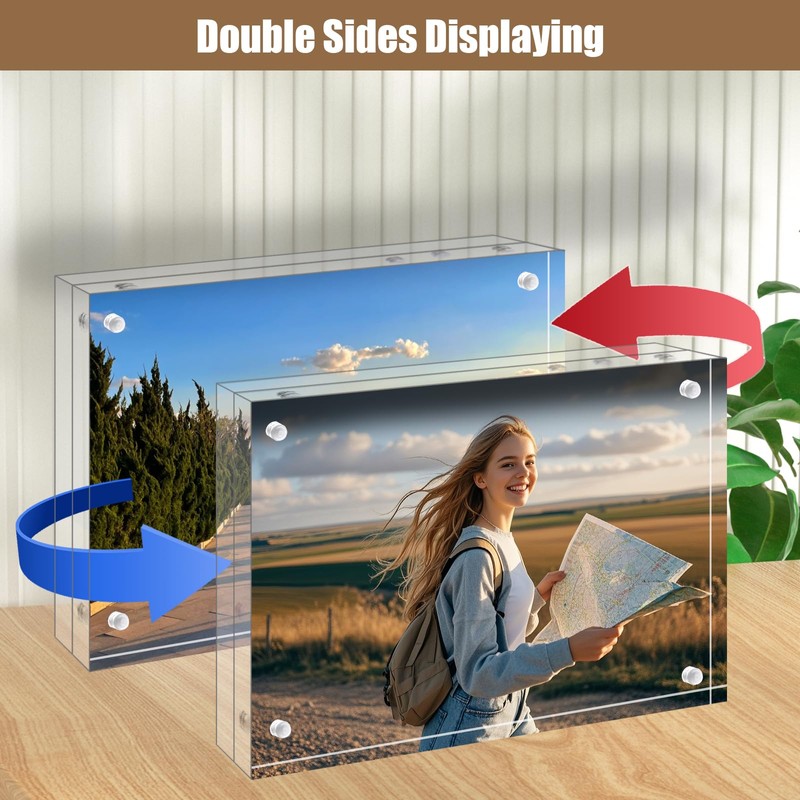 Egofine Acrylic Frames 6 Pack, 4x6 and 5x7 Combinations, 20mm