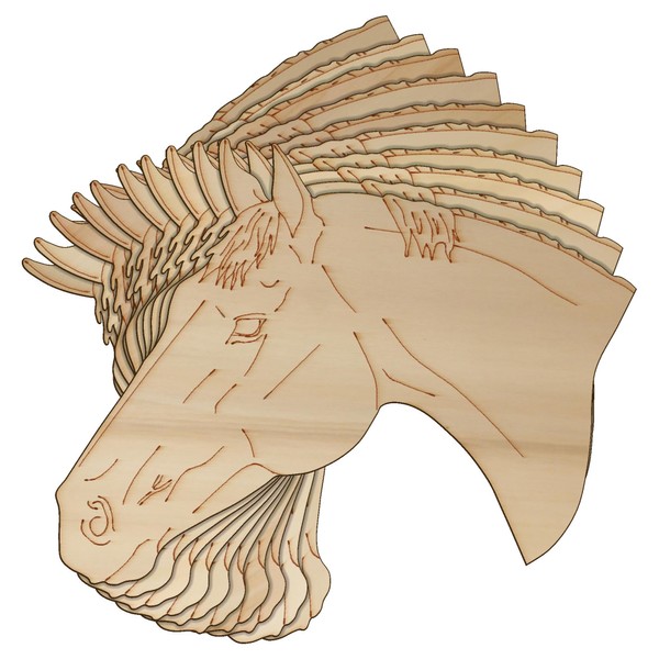 10x Wooden Thoroughbred Horse Head Craft Shapes 3mm Plywood Farm(4
