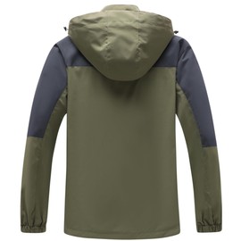 GIISAM Rain Jacket for Men, Lightweight Packable Waterproof Windbreaker for Men Raincoat with Hood(Army Green,3XL)