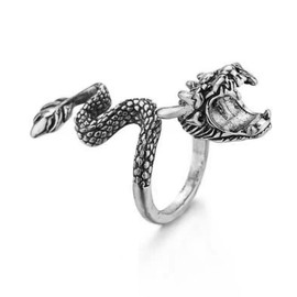 HETICA Vintage Gothic Dragon Ring, Adjustable Dragon Rings Finger Wrap Ring of Power Jewelry Gifts for Men Women