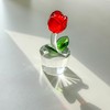 KRISININE Mini Crystal Rose Flower Figurine Glass Flower Ornament Birthday