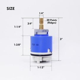 Kerox PBR 40 Faucet Cartridge, OEM Pressure Balance Cartridge Replacement, Compatible with CFG, Cleveland 40069 Sigma Faucet 18.30.865 Newport Brass 1-280 Rohl 189369 Single Lever Shower Tub Repair