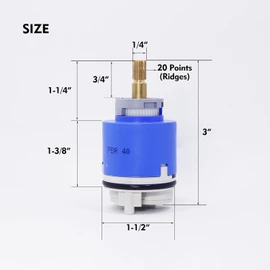 Kerox PBR 40 Faucet Cartridge, OEM Pressure Balance Cartridge Replacement, Compatible with CFG, Cleveland 40069 Sigma Faucet 18.30.865 Newport Brass 1-280 Rohl 189369 Single Lever Shower Tub Repair