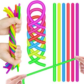 42Pcs Colorful Fidget Noodles Toys Squeeze Release Anxiety for Kids and Adult as Kids Party Bag Fillers Party Favors Birthday Gifts for Kids and Classroom Rewards