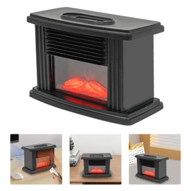 LYNICESHOP Mini Electric Fireplace, 1000W Space Heater Warmer 3D Flame Stove Realistic Effect, Mini Fireplace Heater Portabl Adjust Temperature 59-89.6°F for Home and Office Decor