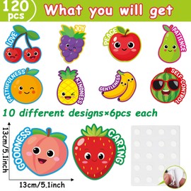 60Pcs Fruit of The Spirit Christian Bulletin Board Set VBS Vacation Bible Religious Accents Cutouts Sunday School Christian Kids Classroom Wall Art Decor Back to School Teacher Supplies