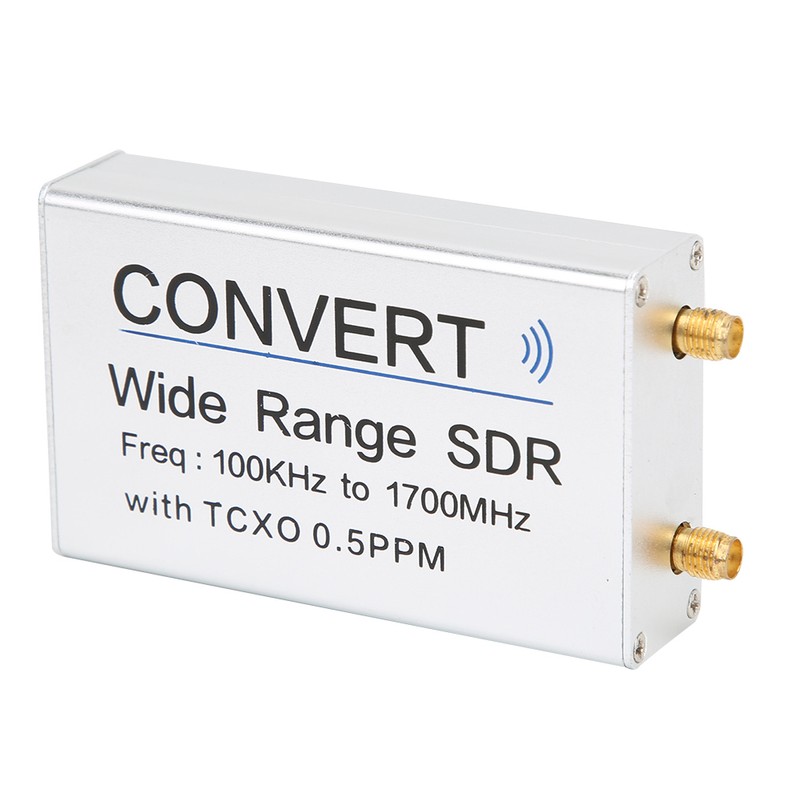 USB RTL SDR Receiver Silver Aluminum Alloy 100KHz-1.7GHz UV HF