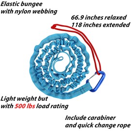 DoThisAllDay Bike Tow Rope for Kids Going Uphill,Compatible with Any Bicycle,118Inches After Stretching(Blue)