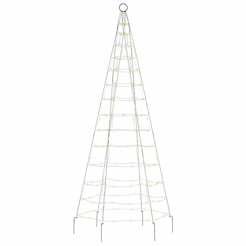 vidaXL LED Christmas Tree for Flagpole, 200 LEDs, Warm White,