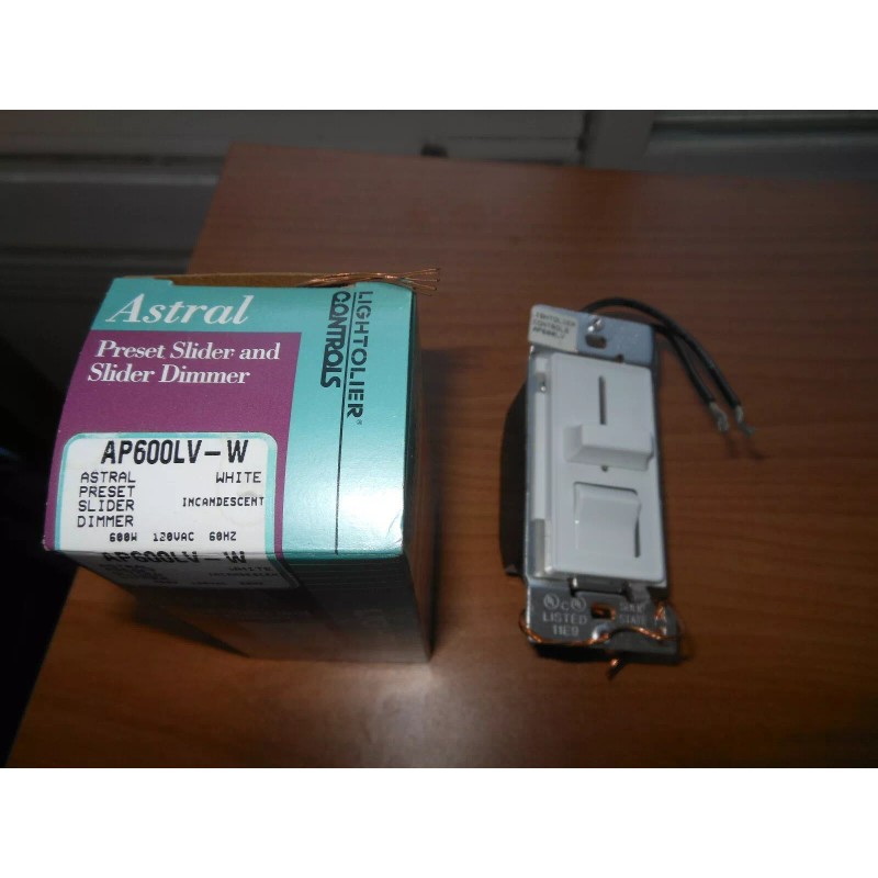 Lightolier New Lightolier Astral Dimmer AP600LV-W White Preset Slider Dimmer